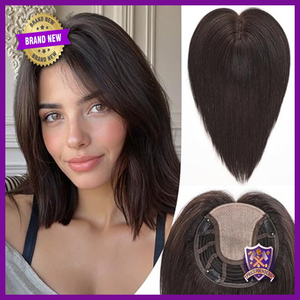 7x7 Human Hair Topper For Thinning Hair, No Bangs, Large Base